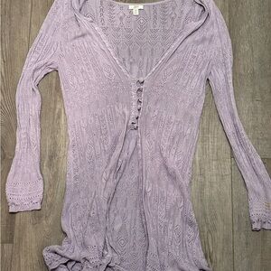 J. Jill Lilac Lace Knit Top